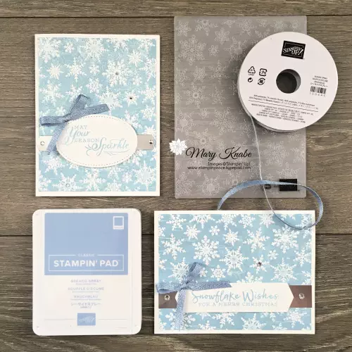 Winter Snow Embossing Folder, Stampin' Cut & Emboss Machine, Snowflake Wishes Stamp Set
